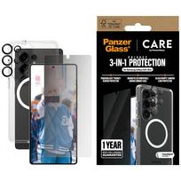PanzerGlass CARE by Flagship 3-in-1 Protection Kit: Case + Tempered Glass Screen Protector + Lens for Samsung Galaxy S25 Ultra