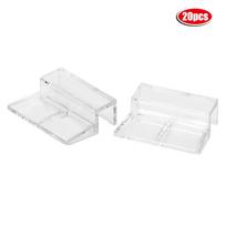 20Pcs Glass Cover Acrylic Clip Holder Support Clamp Accessory for Aquarium Fish Tank 12mm white