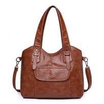 Vintage Tote Bag, Multi-layer Single Shoulder Handbag, Casual and Versatile Middle-aged Mom Bag, Diagonal Cross Bag brown