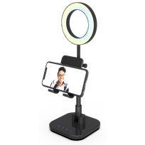 Digipower Telefono laikiklis su 15 cm žiedine LED lempa, juodas