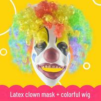 Spalvinga klouno kaukė su sprogstančiu peruku Helovinui ir Balandžio 1-ajai Colorful Explosion Clown Wig