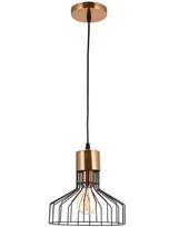 Pakabinamas šviestuvas G.LUX GT-655-1S WIRE, 1 x E27, juodos/žalvario sp.,⌀22,5 x 120 cm