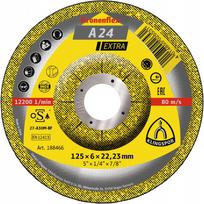Abrazyvinis metalo šlifavimo diskas KLINGSPOR A 24 Extra, 125x6x22,23 mm