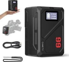 "Came-TV V-Mount" akumuliatorius MINI99C, 6900 mAh 99Wh 14,4 V, V-Lock akumuliatorius palaiko 65 W PD USB-C greitąjį įkrovimą per 1,5 valandos su "D Tap" / USB A / dviem nuolatinės srovės prievadais / PB / OLED ekranu fotoaparatui, vaizdo kamerai, monitor