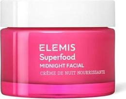 "Elemis Superfood Midnight Facial & Facial Oil", maitinamoji naktinė prebiotinė priemonė, drėkinamoji ir drėkinamoji veido priežiūros priemonė su turtinga antioksidantų formule, skirta stangrinti ir lyginti odą
