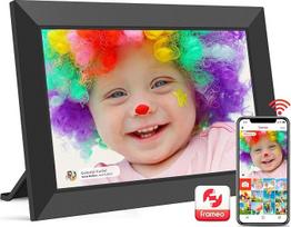 "Frameo" WLAN skaitmeninis nuotraukų rėmelis, 10,1 colio, HD 1280 x 800 IPS jutiklinis elektroninis nuotraukų rėmelis su 32GB atmintimi, automatiniu pasukimu, lengvu dalijimusi nuotraukomis ir vaizdo įrašais per "Frameo" programėlę