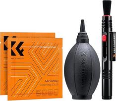 "K&F Concept Lens Cleaning Kit" fotoaparato nuotraukų valymo rinkinys, skirtas DSLR fotoaparato objektyvų filtrui mobiliesiems telefonams su objektyvo valymo šepetėliu, šluoste ir mikropluošto šluoste
