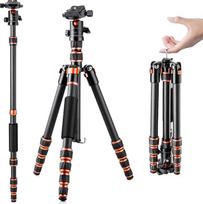 "K&F Concept" 152 cm anglies trikojis, lengvas trikojis, lankstus fotoaparato trikojis su 360° rutuline galvute, 1/4 colio sriegiu, DSLR fotoaparato krepšys C225C0+BH-25(BA225)