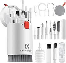 "K&F Concept" 20 in 1 klaviatūros valymo rinkinys, kompiuterio valymo rinkinio priedai, skirti elektroniniams gaminiams, pvz., "Airpod", klaviatūroms, nešiojamiesiems kompiuteriams, ausinėms, mobiliesiems telefonams ir fotoaparatams, valyti, baltos spalvo