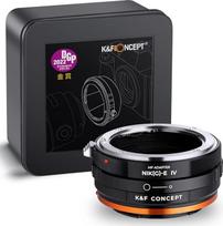 "K&F Concept" objektyvo laikiklio adapteris NIK(G)-NEX IV Rankinis fokusavimas Suderinamas su "Nikon F" (G tipo) objektyvu ir "Sony E" fotoaparato korpusu