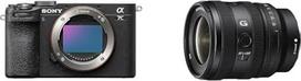 "Sony Alpha 7C II" beveidrodis viso kadro fotoaparatas su SEL1625G (kompaktiškas, 33 MP, realaus laiko automatinis fokusavimas, 10 BPS, 4K vaizdo įrašas, pasukamas LCD jutiklinis ekranas), juodas