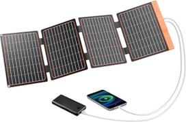 40 W mažos USB saulės baterijos įkroviklis, 18 W USB-A USB-CPD2.0, nešiojamas sulankstomas, skirtas ekstremalioms situacijoms, monokristalinės ETFE panelės, atsparios vandeniui IP67, skirtas stovyklavimui, žygiams, kuprinėms, lauko, mobiliesiems telefonam
