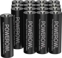 AA 2800 mAh įkraunamos baterijos "PowerOwl" (mažo savaiminio išsikrovimo, 1200 ciklų, iš anksto įkrautos) Įkraunamos Ni-MH baterijos AA įkraunama baterija
