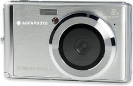 AGFA Photo - Kompaktiškas skaitmeninis fotoaparatas su 21 megapikselio CMOS jutikliu, 8x skaitmeniniu priartinimu ir LCD ekranu, sidabrinės spalvos