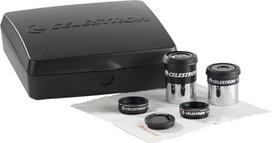 Celestron 94306 PowerSeeker Teleskop Zubehörset - mit Zwei 1,25-Zoll Kellner-Okularen, 3 Farbfilter für Teleskope und Reinigungstuch.