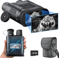 Dowesyeen Skaitmeninis naktinio matymo prietaisas su naktiniu matymu, 3 colių TFT LCD naktinio matymo prietaisas, medžioklės priedėlis, 4K HD 1080P vizorius, 6000 mAh baterija, 5X skaitmeninis priartinimas sekimui, skirtas