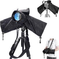 Fotoaparato lietaus dangtelis, patobulintas skaidraus lango dizaino fotoaparato vandeniui atsparus apsauginis skydas, juodas nailoninis fotoaparatų lietaus dangtelis, suderinamas su "Canon Sony Nikon DSLR" (fotoaparatas + objektyvas < 180 x 140 x 230 mm)