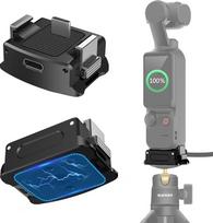 HAFOKO OSMO Pocket 3 magnetinis įkrovimo adapterio pagrindas Aliuminio lydinio C tipo įkrovimo dokas Stalinis magnetinis pagrindo laikiklis su 1/4 colio laikikliu trikojui Suderinamas su DJI OSMO Pocket 3 priedais