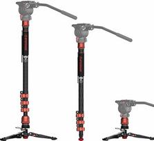 IFOOTAGE monopodas su stovu Cobra 3 C180F-P, monopodas fotoaparatui 71 colis/181 cm, anglies pluošto monopodas, aliuminio trikojis, didžiausia apkrova 17,64 lbs/8 kg