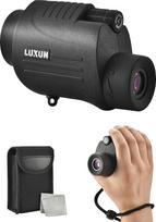 LUXUN monokuliaras 8 x 30 žiūronai Mini monokuliaras IPX7 vandeniui atsparus BaK-4 stiklas ir daugiasluoksnė danga Komplekte yra riešo dirželis ir krepšys Juoda