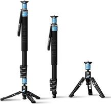 SIRUI AM-404FL Fotoaparato turistinis stovas su stovu, 190 cm ilgio aliumininis trikojis, naujoviškas greito nuėmimo dizainas, 360° panoraminis pasukimas, 4 sekcijos, maksimali apkrova 12 kg