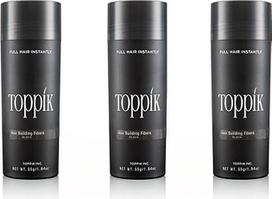 TOPPIK 3 x 55 g plaukų tankintuvas "Scattered" plaukų tankinimo pluoštai Plaukų pluoštai Juoda spalva