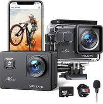 WOLFANG veiksmo kamera 4K30FPS 20MP su 32GB MicroSDXC atminties kortele WiFi 40M povandeninis fotoaparatas Vandeniui atsparus ledo veiksmo kamera Nuotolinio valdymo mikrofono priedų rinkinys