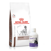 ROYAL CANIN Hepatic HF 16 12kg + Lab-v Hepasil Dog & Cat preparatas šunų ir kačių kepenų veiklai gerinti 250 ml