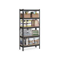 Itin patvari sandėliavimo lentyna | Apkrova iki 875 kg | 30 x 75 x 150 cm | Juoda