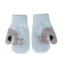 BeSNAZZY Megztos kumštinės pirštinės 14 cm R-215DB-blue/Vieno d.