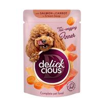 Delickcious konservai su lašiša ir morkomis šunims, 85 g