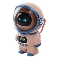 Astronautas Garsiakalbis AI Išmanusis Balsu Bluetooth Garsiakalbis Laikrodis Maža Naktinė Lemputė Gimtadienio Dovana rožinė