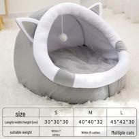 „Jaukus žieminis katės guolis: Pusiau uždaras dizainas visiems sezonams Medium (Pet up to 15 lbs)