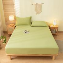 Minkšta ir lygi vienspalvė šlifuota medvilninė paklodė viengulėms ir dvigulėms lovoms, užtikrinanti komfortą ir apsaugą nuo dulkių. 150cm*200cm Fitted Sheet žolės žalia spalva