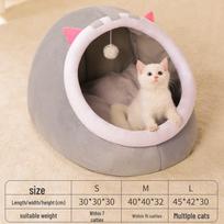„Jaukus žieminis katės guolis: Pusiau uždaras dizainas visiems sezonams Medium (Pet up to 15 lbs)