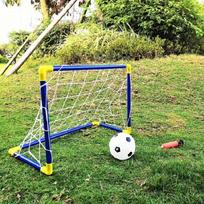Lauko žaislinis futbolo kamuolys, vaikų sportinis lengvai išardomas futbolo vartų rinkinys su nešiojamais nuimamais vartais – tinka žaisti viduje ir lauke 1 Set