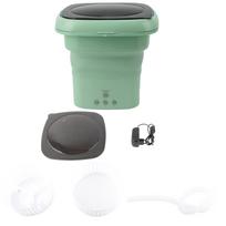 Sulankstoma Skalbimo Mašina Mini Nešiojamas Kibiras Skalbinių Skalbimo Mašina su Juodu Dangčiu RV Kelionėms Butui žalia