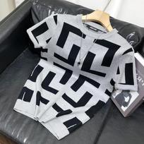 Vyriška plona geometrinio rašto trumpomis rankovėmis palaidinė pavasariui ir rudeniui 3XL pilka spalva