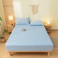 Minkšta ir lygi vienspalvė šlifuota medvilninė paklodė viengulėms ir dvigulėms lovoms, užtikrinanti komfortą ir apsaugą nuo dulkių. 180cm*220cm Fitted Sheet dangaus mėlyna spalva