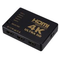4K HDMI jungiklis 5 viename išvesties vaizdo parinkiklis su nuotolinio valdymo pultu, HDMI skirstytuvo dėžutės palaikymas 1080P HD, skirtas televizoriui, monitoriui, žaidimų konsolėms juoda