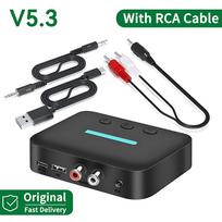 USB „Bluetooth 5.3“ garso imtuvo adapteris belaidžio stereo muzikos 3,5 mm AUX R/L RCA palaikymas U-disko atkūrimas, skirtas stalinio kompiuterio garsiakalbio stiprintuvui T88