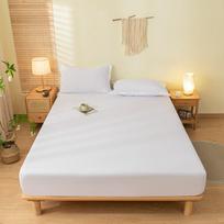 Minkšta ir lygi vienspalvė šlifuota medvilninė paklodė viengulėms ir dvigulėms lovoms, užtikrinanti komfortą ir apsaugą nuo dulkių. 200cm*220cm Fitted Sheet balta