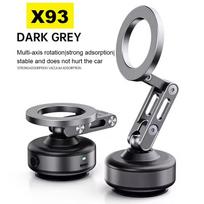 Naujas X93 magnetinis automobilinis telefono laikiklis Vakuuminis siurbimas 360 laipsnių besisukantis Stipraus siurbimo laikiklis mobiliajam telefonui arba iPhone Xiaomi pilka spalva