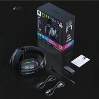 Onikuma GT808 Belaidės žaidimų ausinės su RGB apšvietimu Package size:25*20*7cm juoda