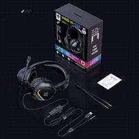 Onikuma X31 Laidinės žaidimų ausinės, USB + 3,5 mm jungtis, RGB apšvietimas, 50 mm garsiakalbis, triukšmą slopinantis mikrofonas Package size:22*18.5*10cm juoda