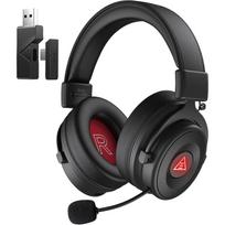 E900BT belaidės žaidimų ausinės su kompiuterio mikrofonu, erdvinis garsas 7.1, itin mažas 20 ms delsos laikas, „Bluetooth 5.3“, USB 2.4G ir 50 valandų baterijos veikimo laikas Package size:18*17.5*10cm juoda