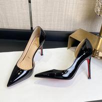 Madingi Seksualūs Raudonpadžiai Aukštakulniai 8cm Moteriški Smailūs Stiletai Profesionalūs Patentuotos Odos Seksualūs Vienspalviai Batai 40 juoda