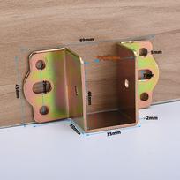 Sustorintas lovos lankstas su atraminėmis detalėmis baldams - medinis kvadratinio strypo jungiklis lovos rėmui U-shaped hinge, inner hollow 30mm, 2mm thickness