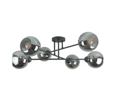 Sietynas ant stulpo VASCO 6xE27/60W/230V juoda/dūminis juoda