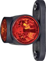 Gabaritinis LED žibintas, 0,7/1,4 W, 12/24 V, balta/oranžinė/raudona, 100x55x64 mm, 3 LED, Kramp